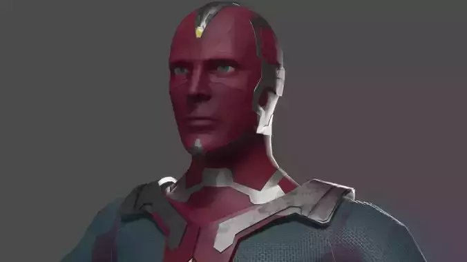The Vision superhero Low-poly 3D model