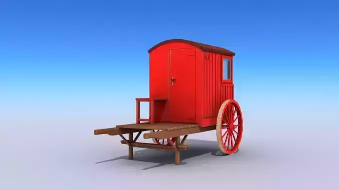 Lifeguard Station On Wheels Low-poly 3D model