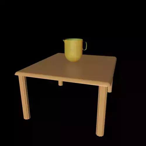Low poly table and jug