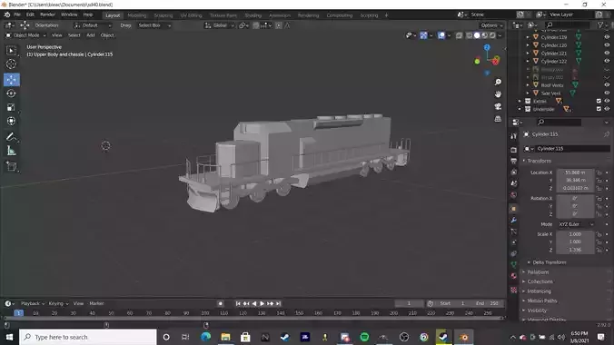 EMD SD40-2 30K Poly Count