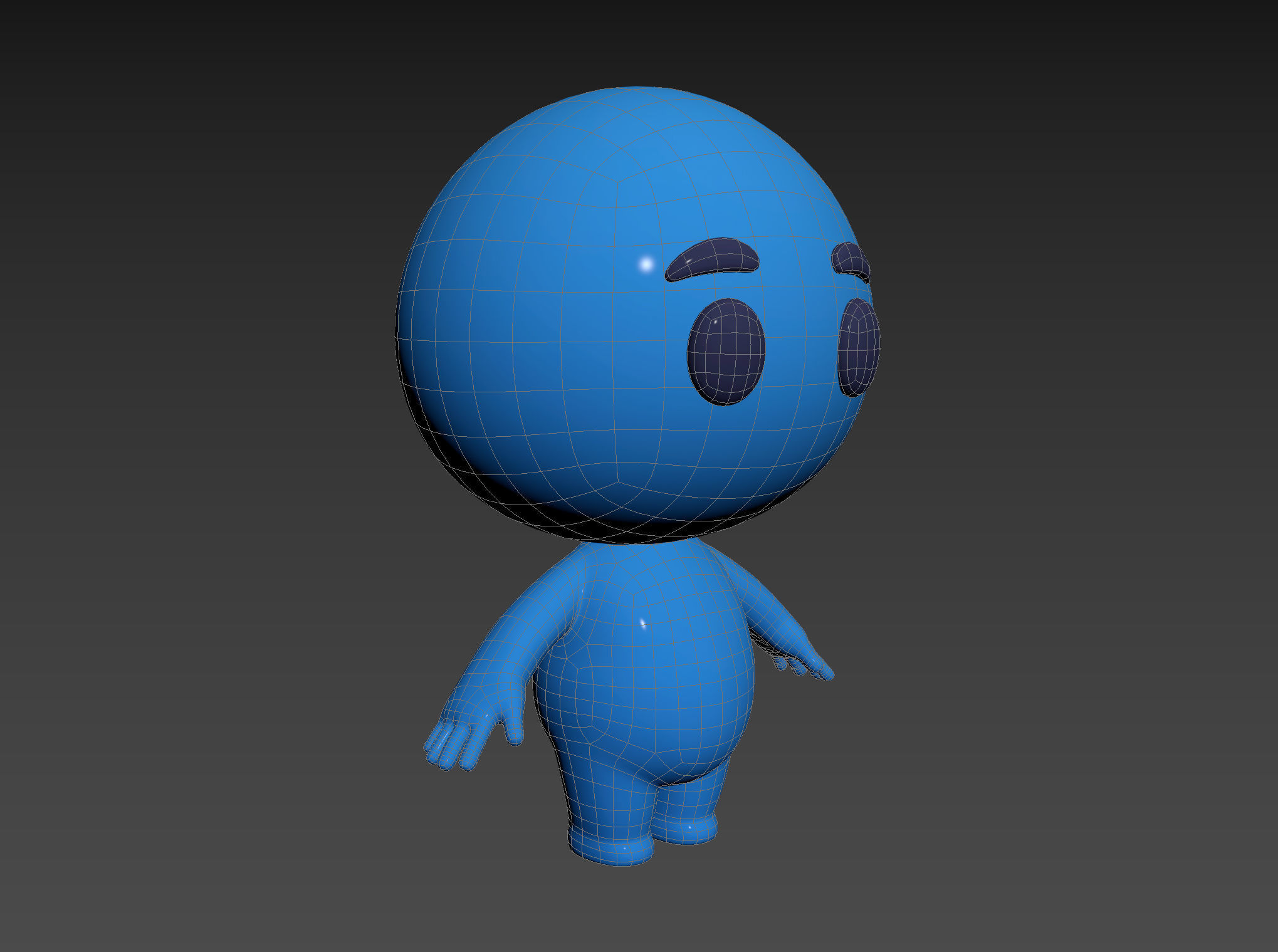 Character074 Blue Guy 3D model_17