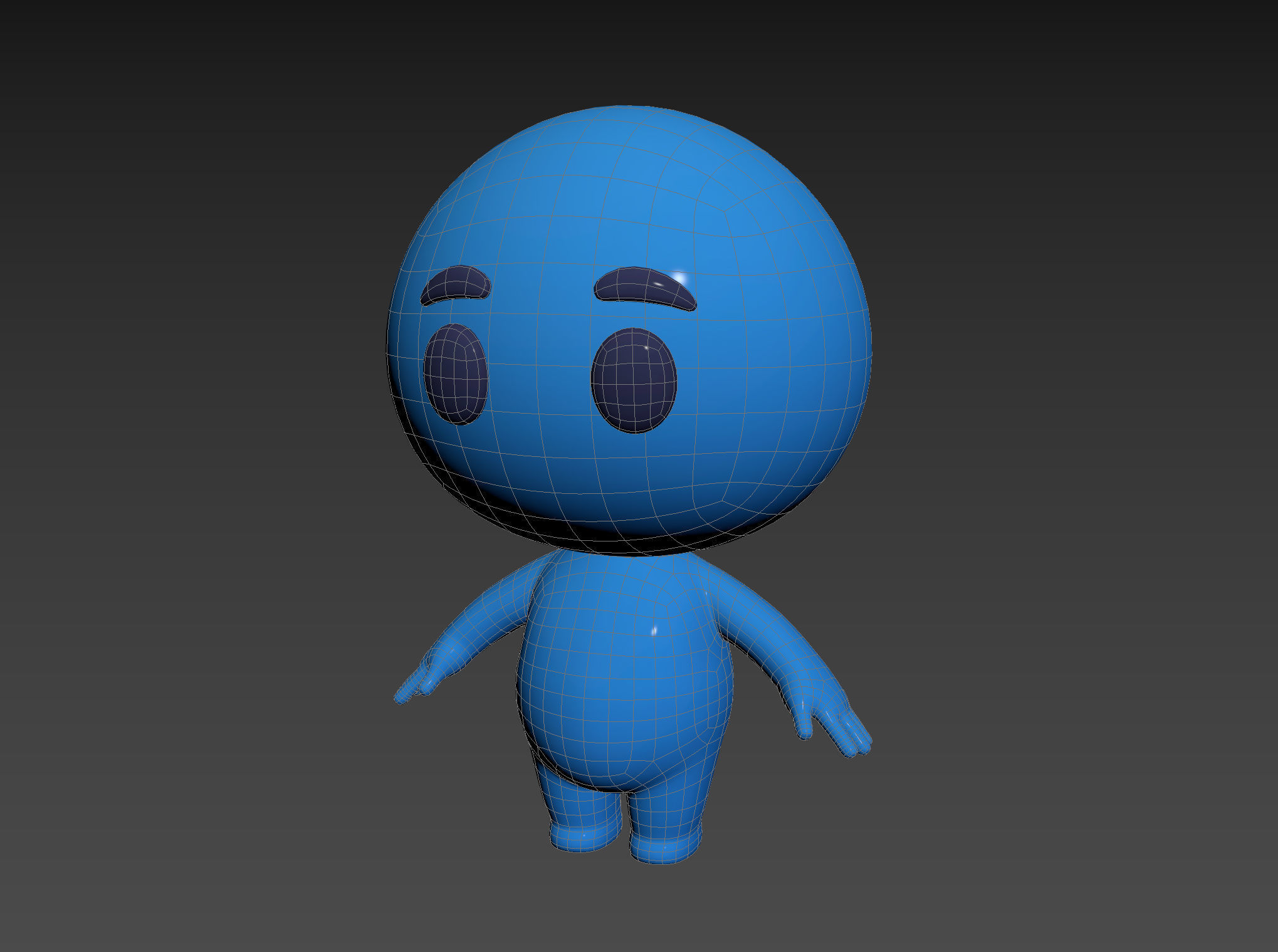 Character074 Blue Guy 3D model_15