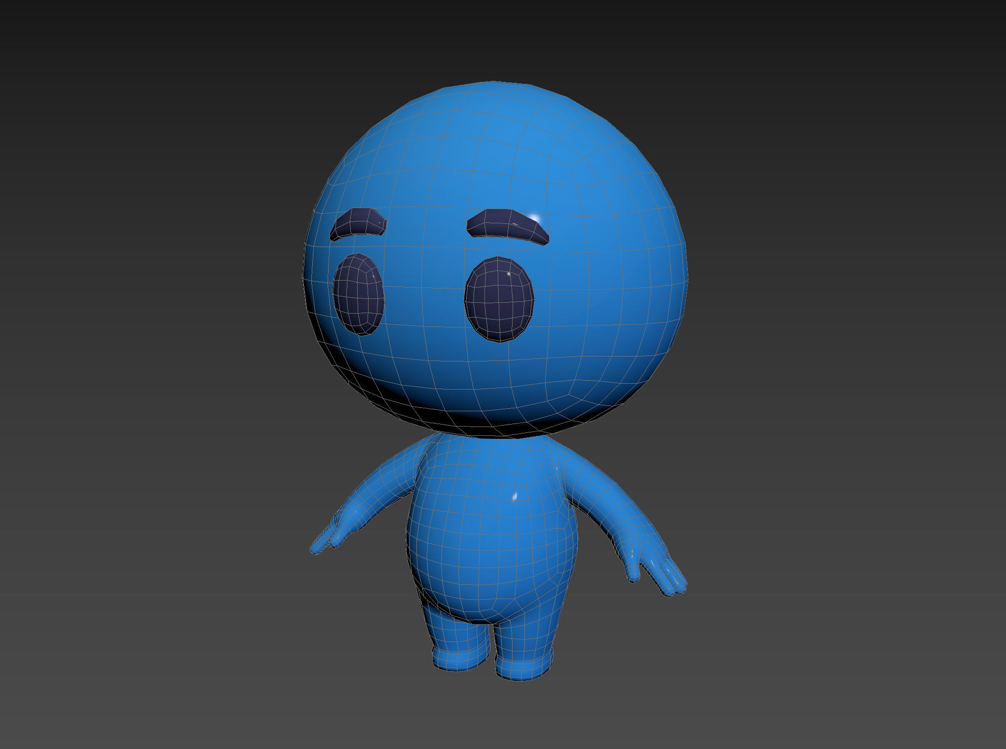 Character074 Blue Guy 3D model_13