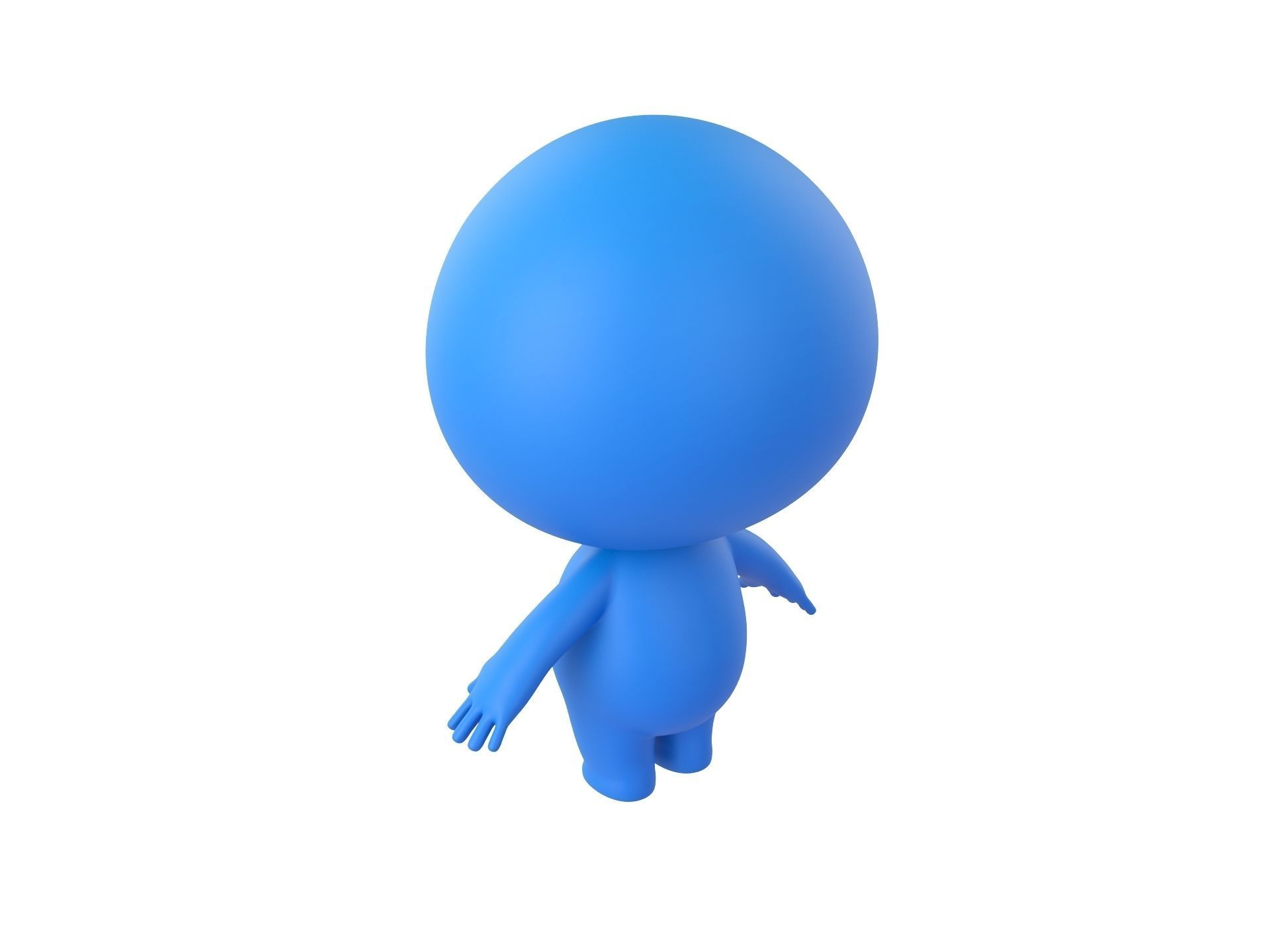 Character074 Blue Guy 3D model_6