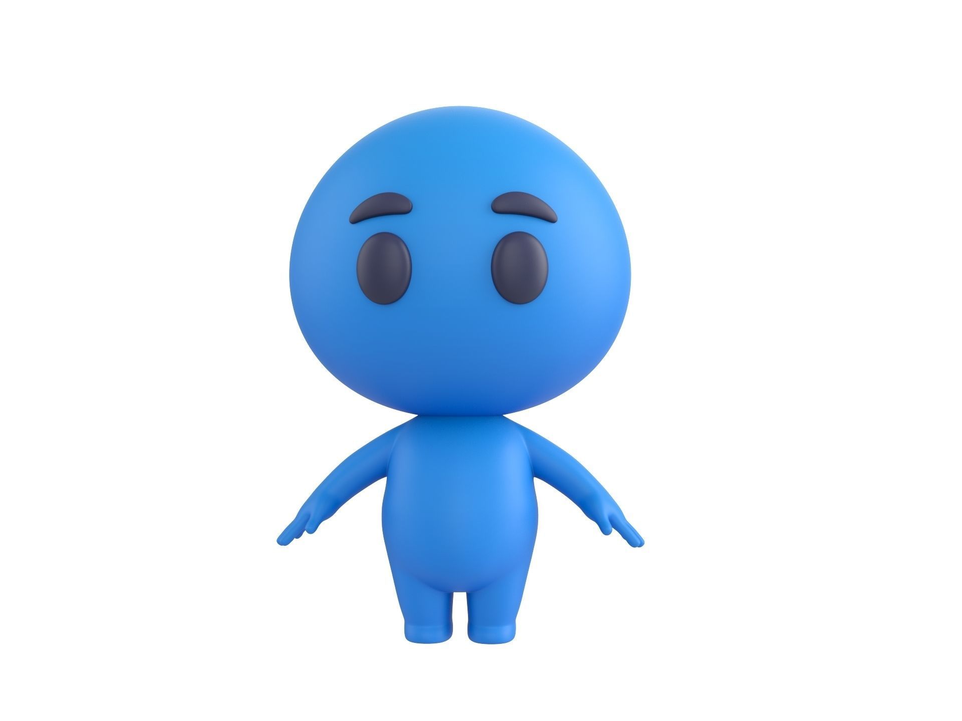Character074 Blue Guy 3D model_1
