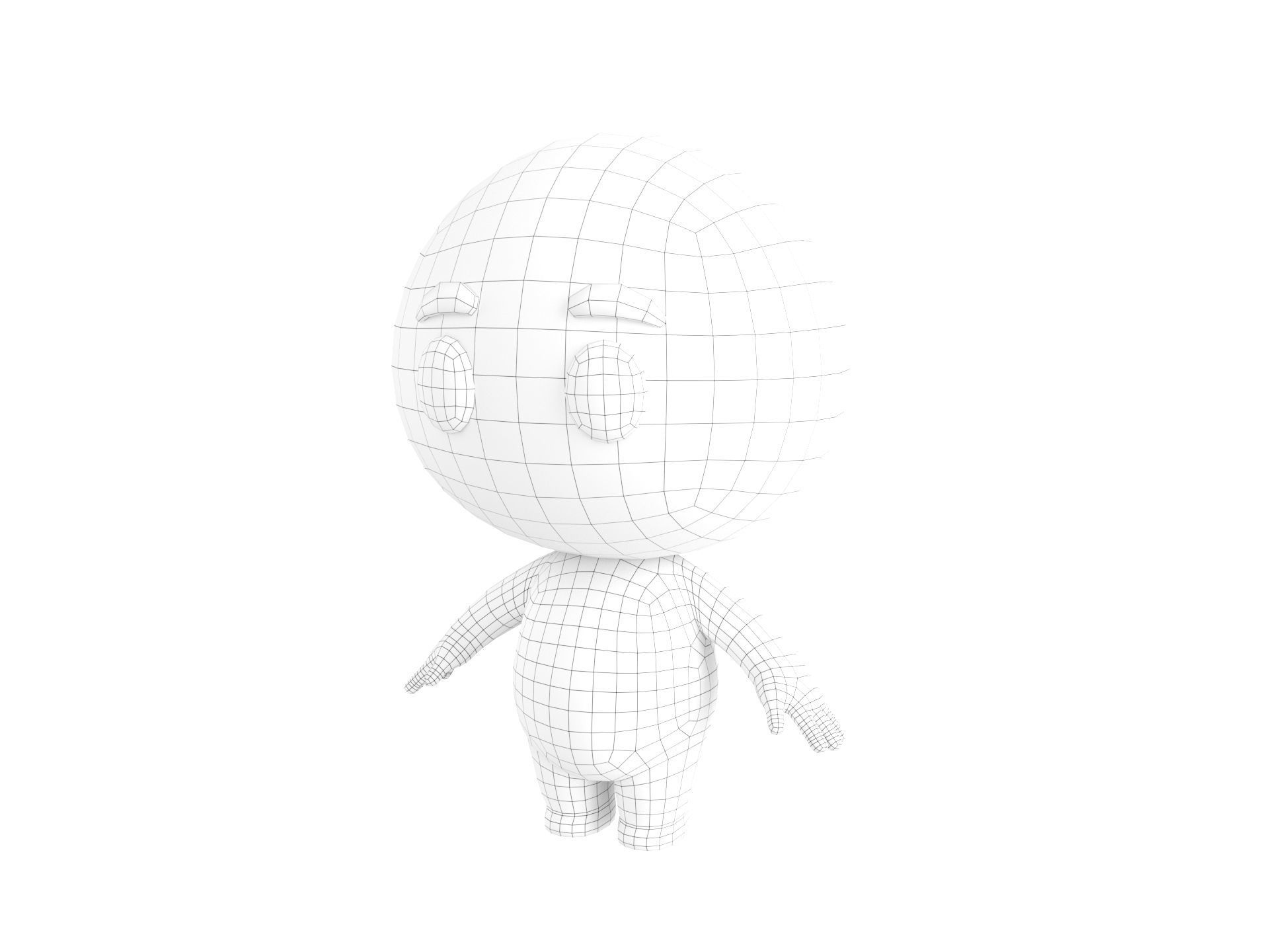 Character074 Blue Guy 3D model_11