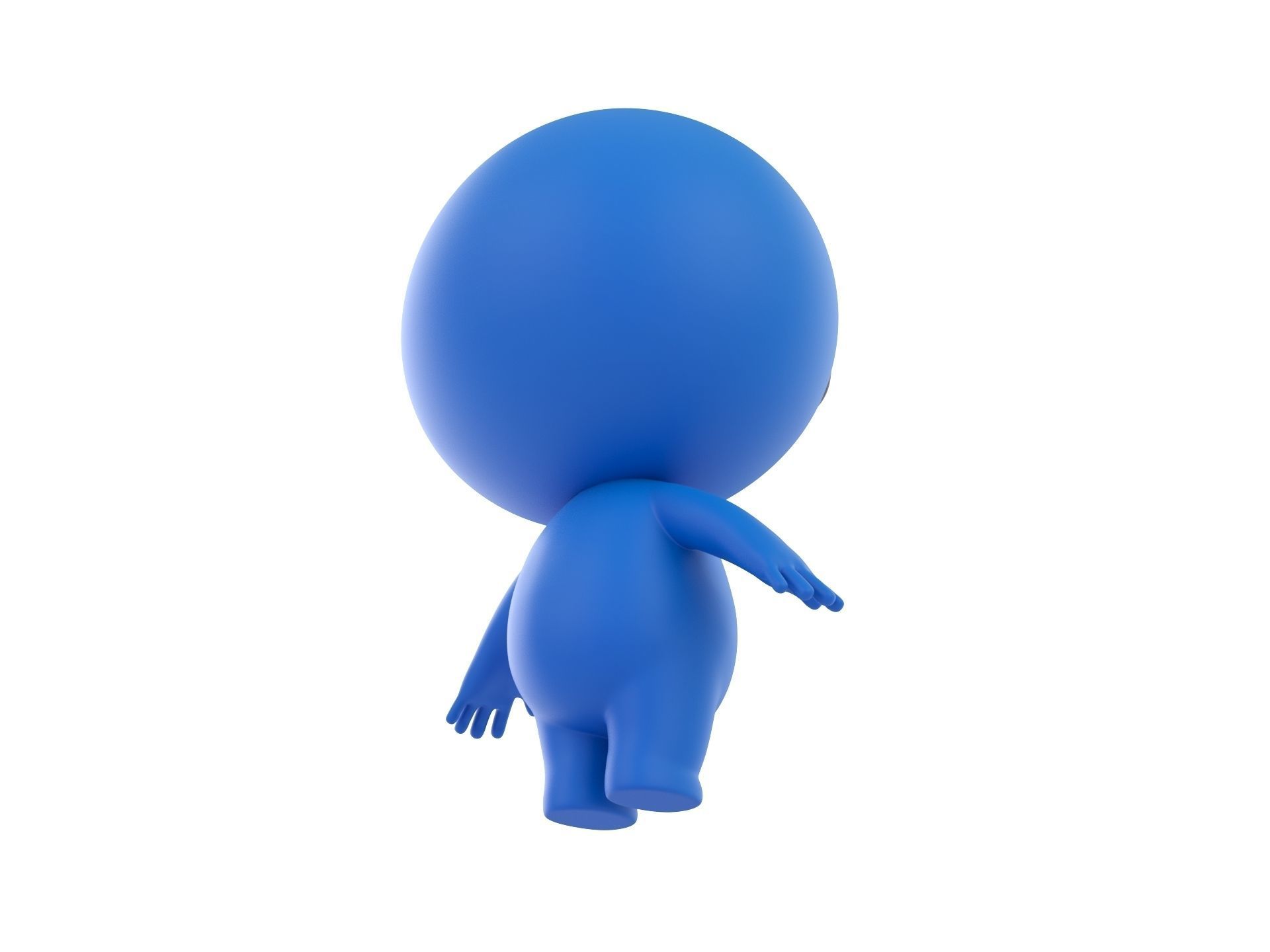 Character074 Blue Guy 3D model_4