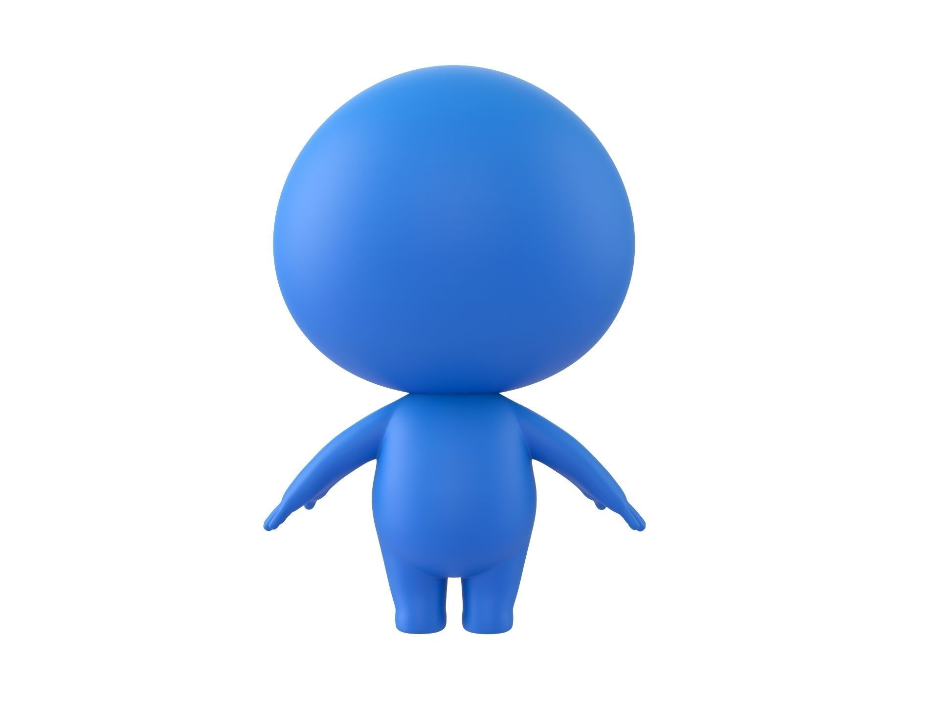 Character074 Blue Guy 3D model_5