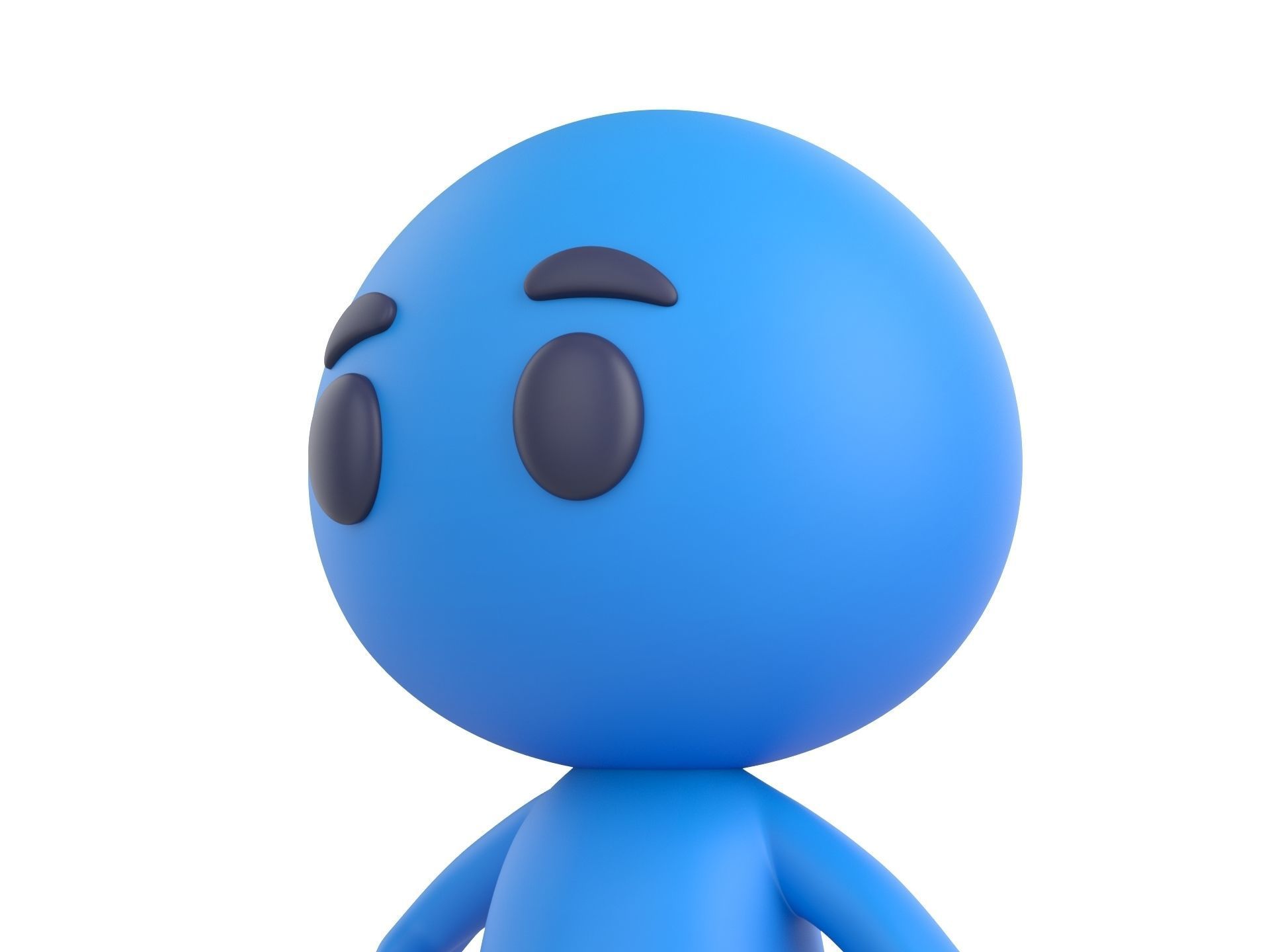 Character074 Blue Guy 3D model_8