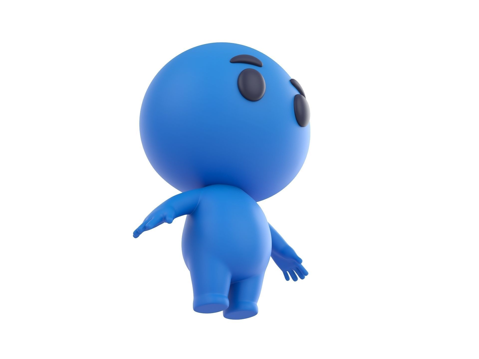 Character074 Blue Guy 3D model_2