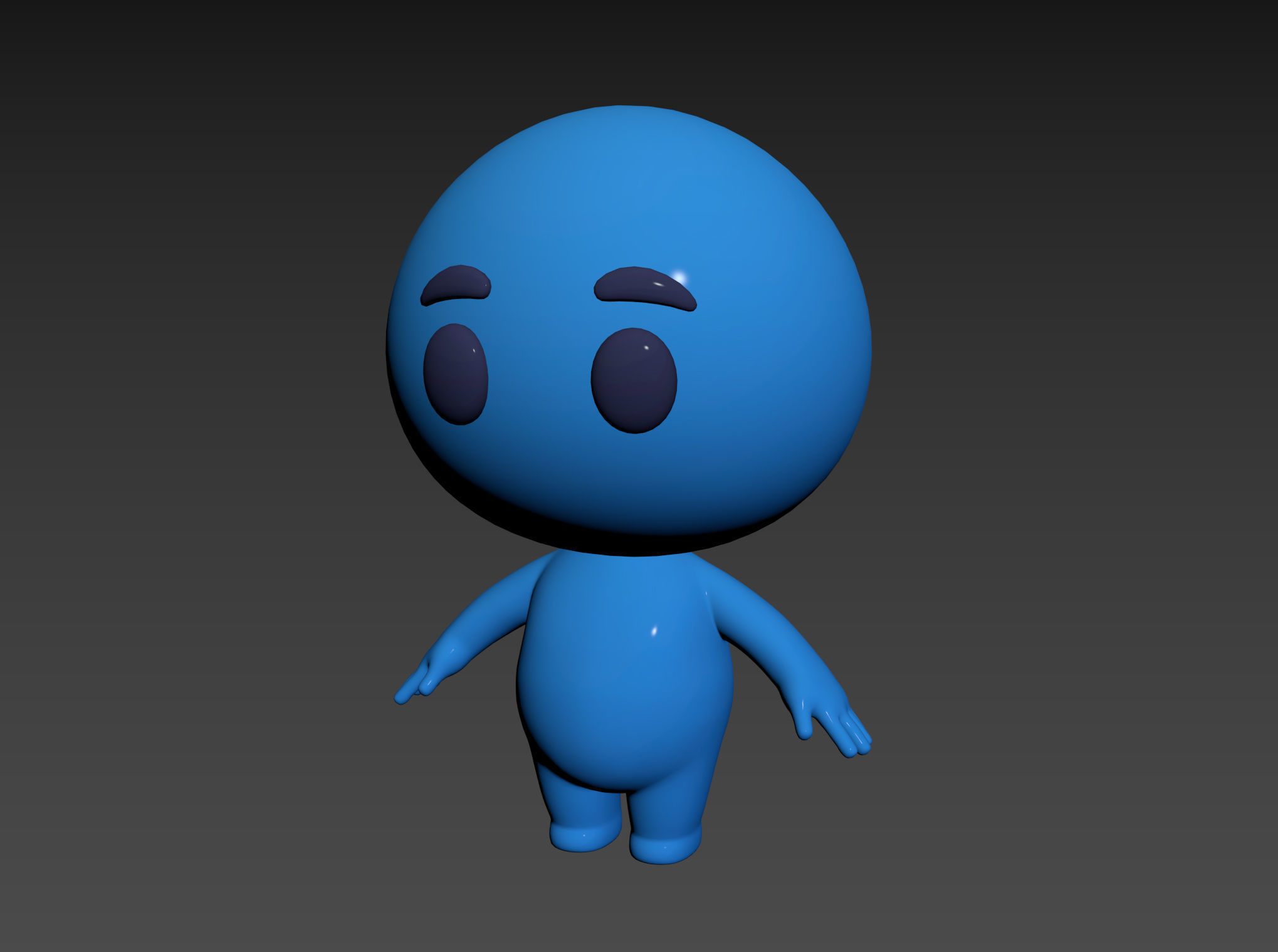 Character074 Blue Guy 3D model_12