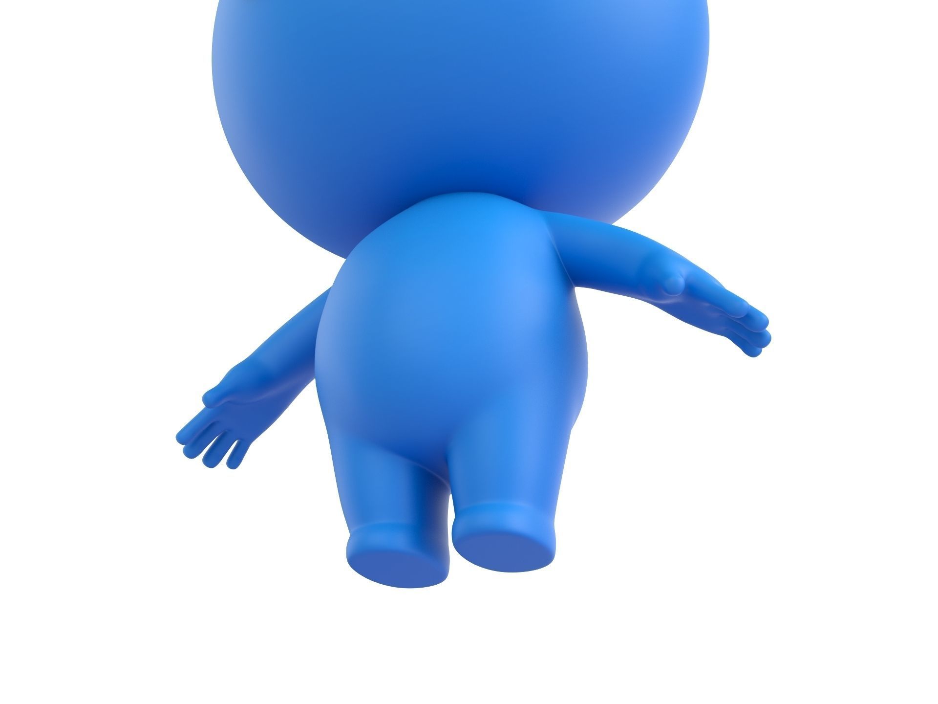Character074 Blue Guy 3D model_9