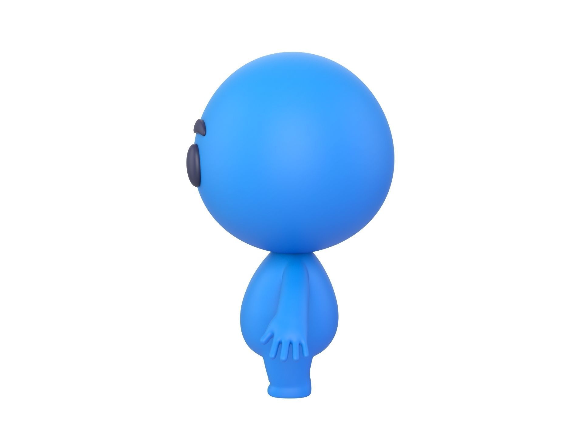 Character074 Blue Guy 3D model_7