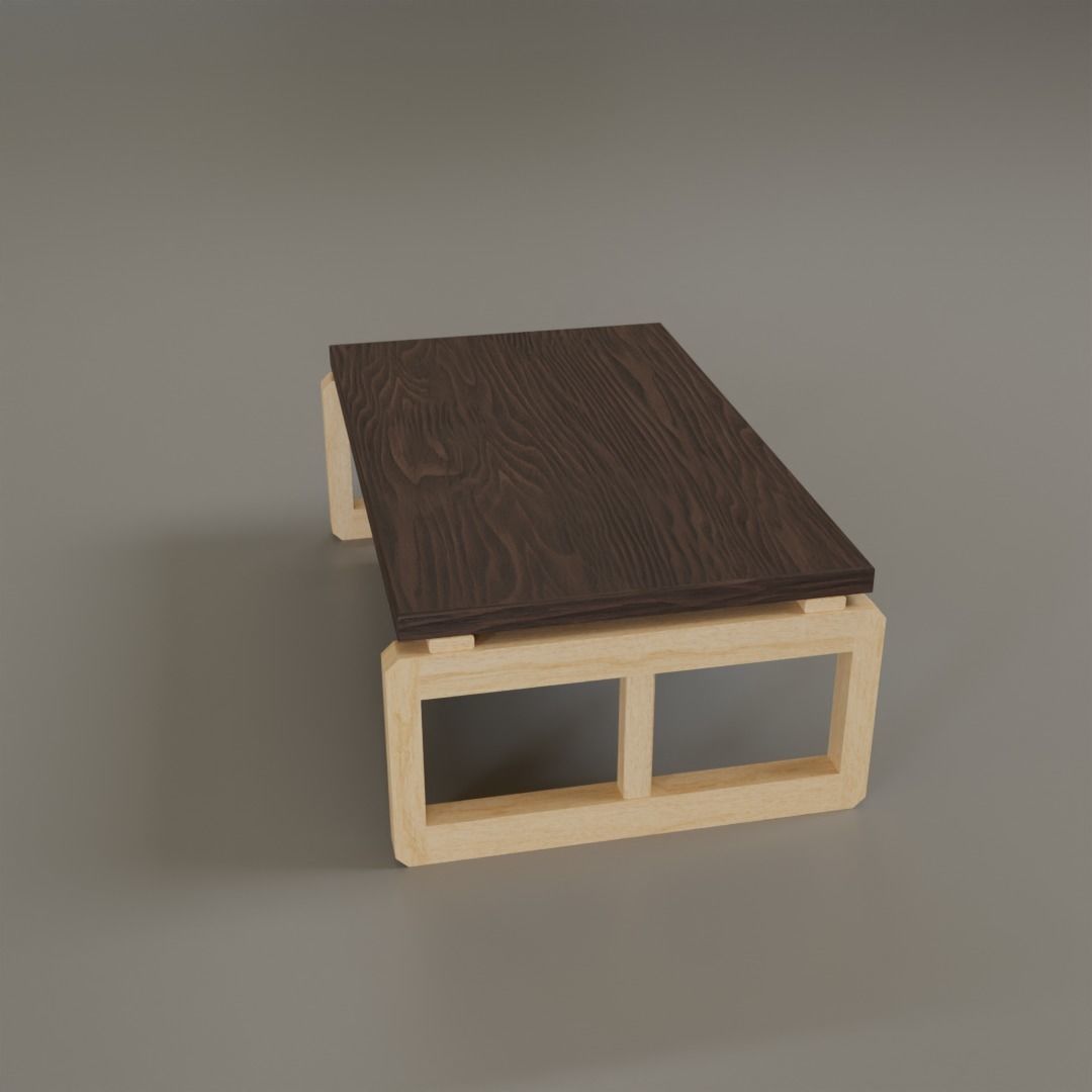 Low Coffee Table Low-poly 3D model_29