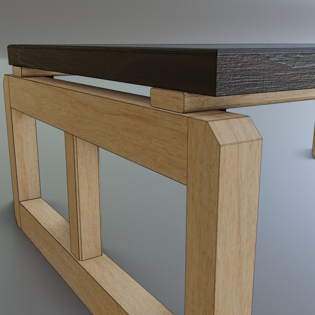 Low Coffee Table Low-poly 3D model_8