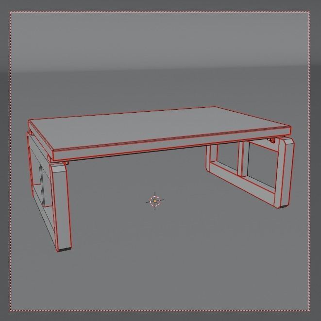 Low Coffee Table Low-poly 3D model_10