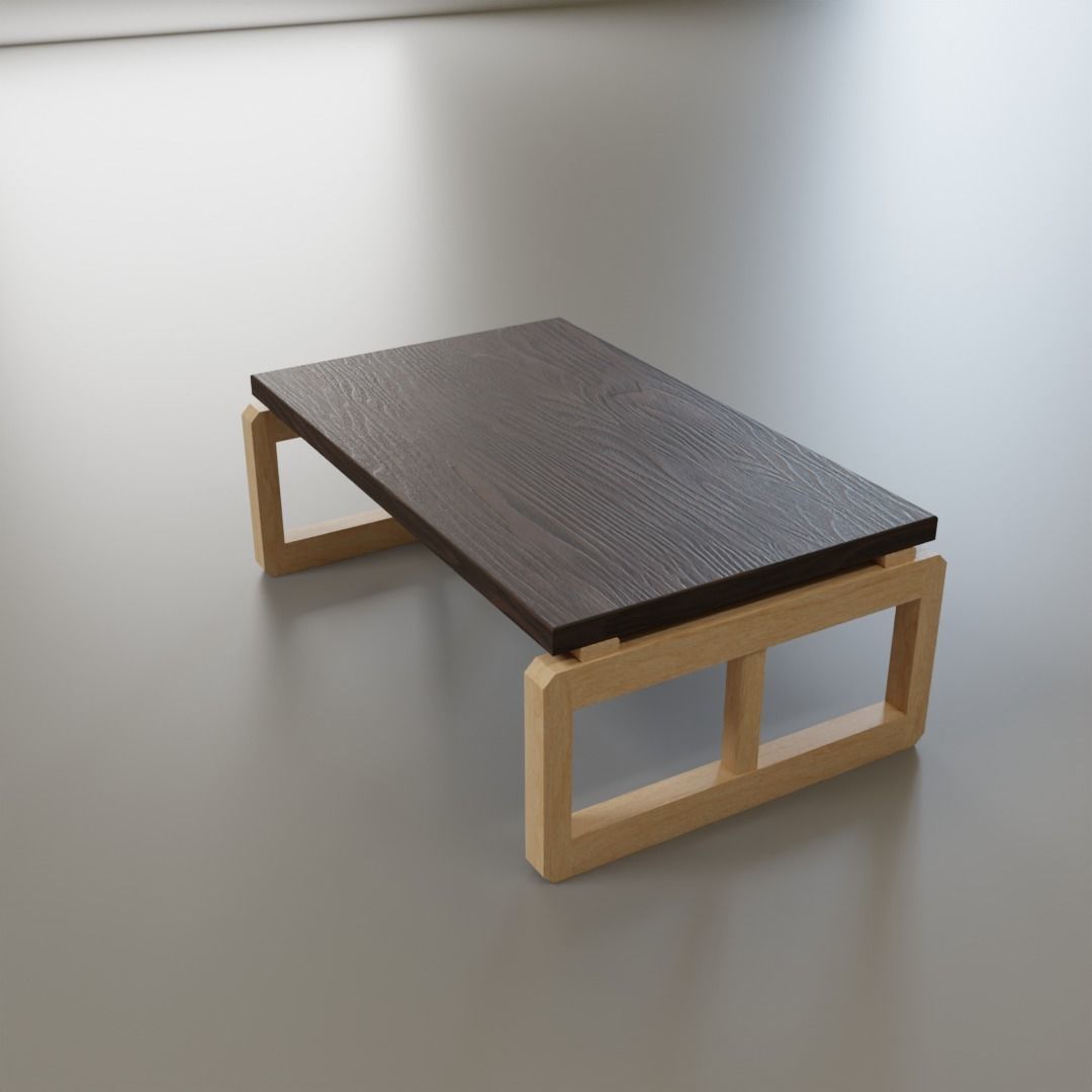 Low Coffee Table Low-poly 3D model_16