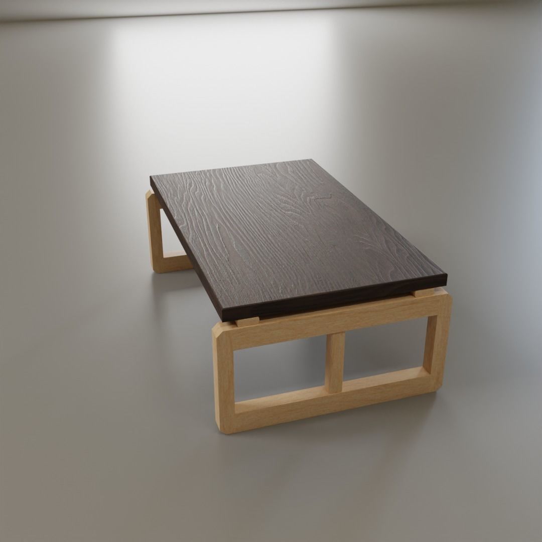 Low Coffee Table Low-poly 3D model_15