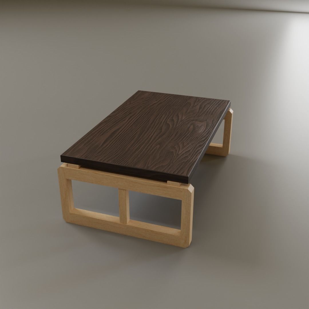Low Coffee Table Low-poly 3D model_12