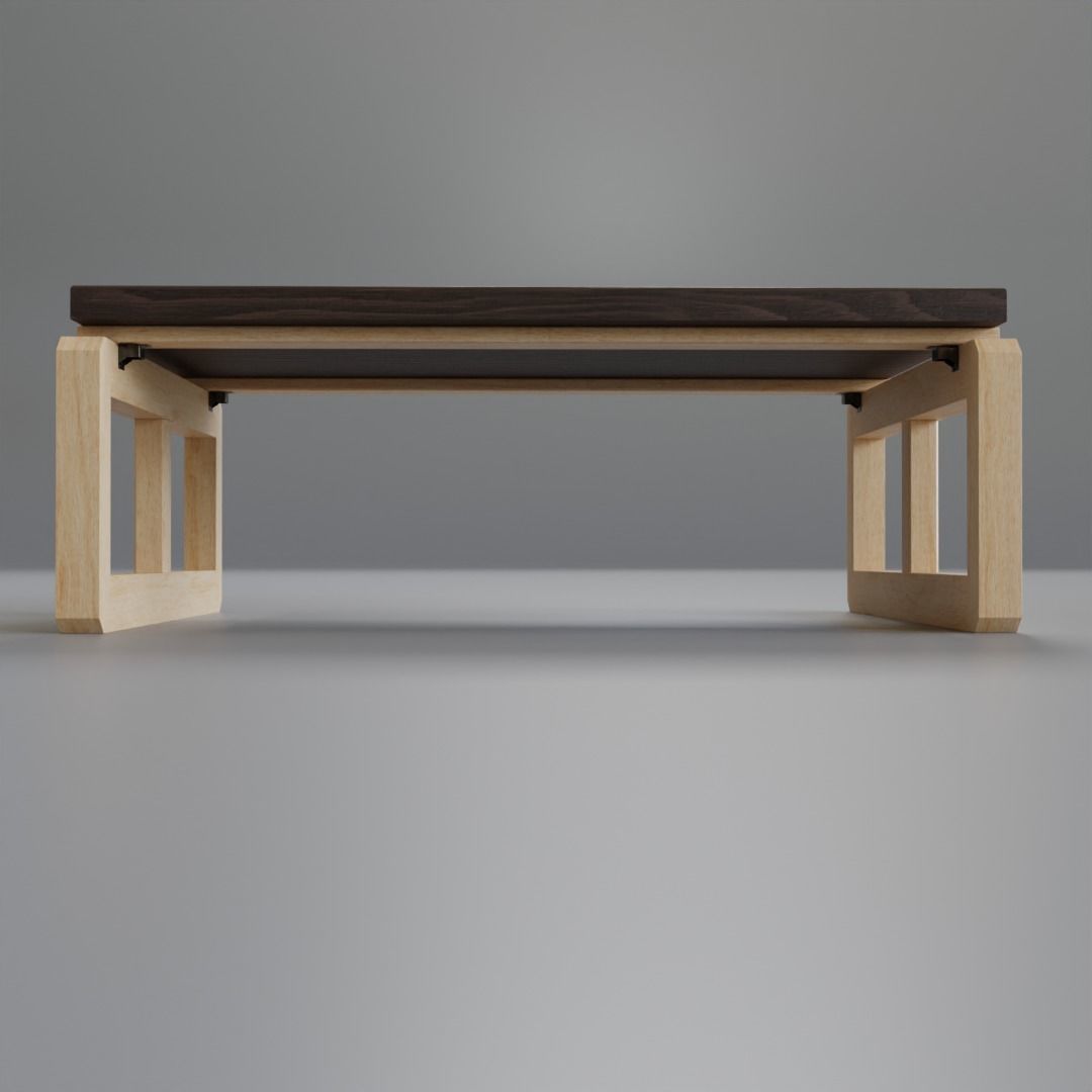 Low Coffee Table Low-poly 3D model_6