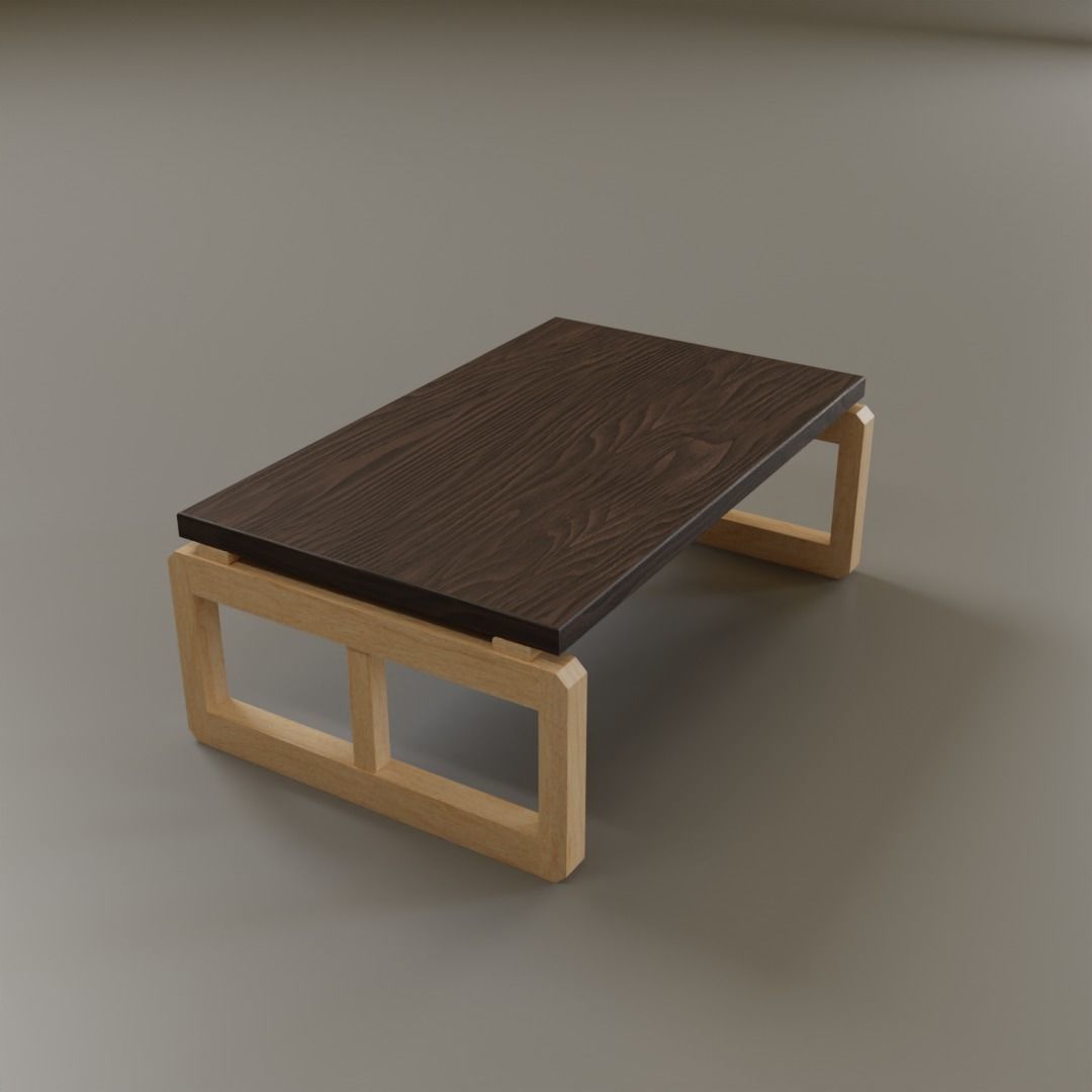 Low Coffee Table Low-poly 3D model_11