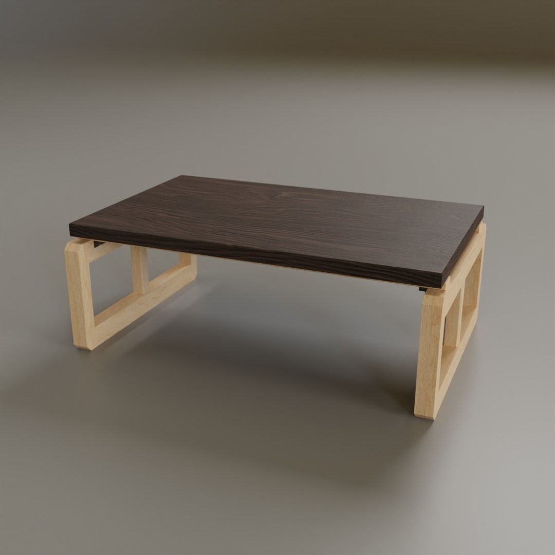 Low Coffee Table Low-poly 3D model_1