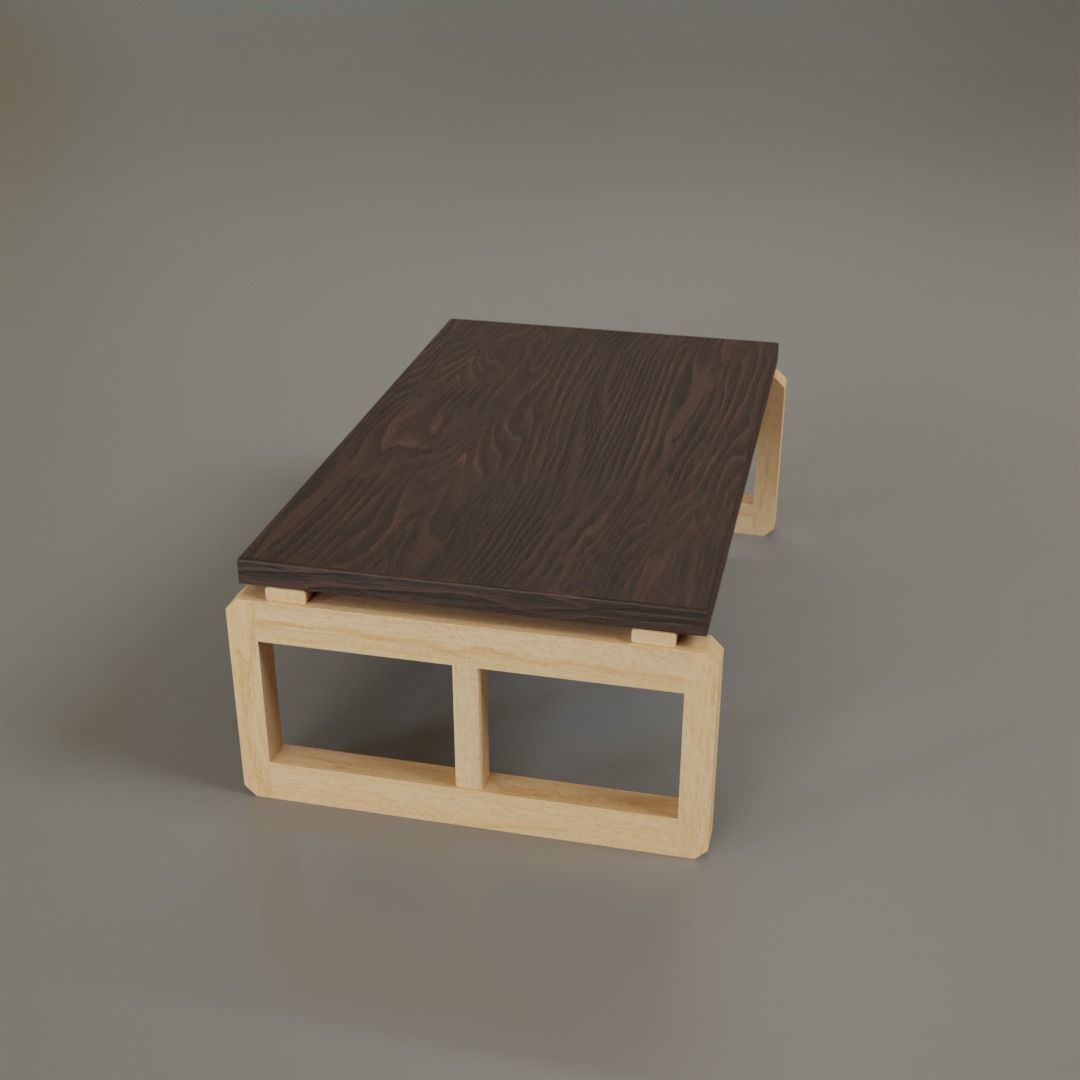 Low Coffee Table Low-poly 3D model_27