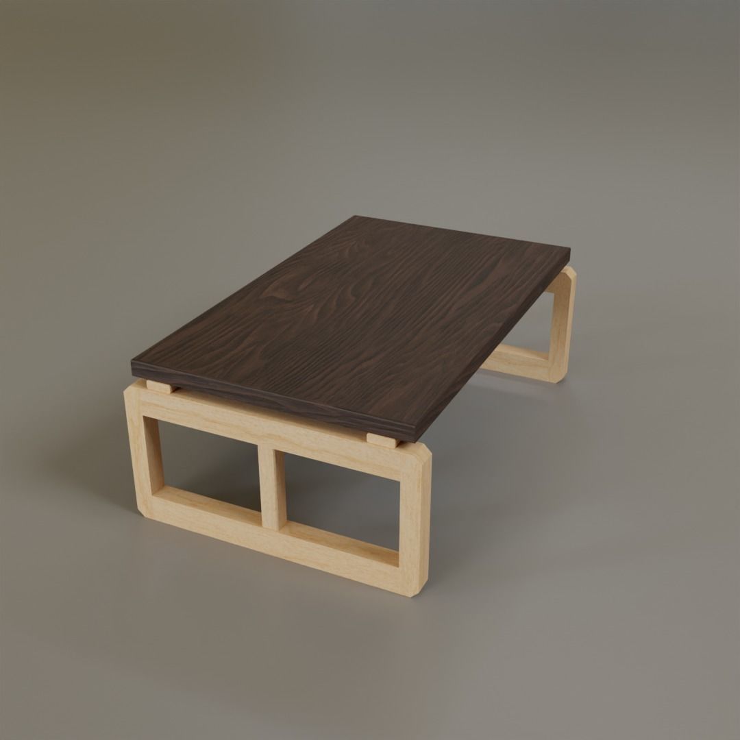 Low Coffee Table Low-poly 3D model_26