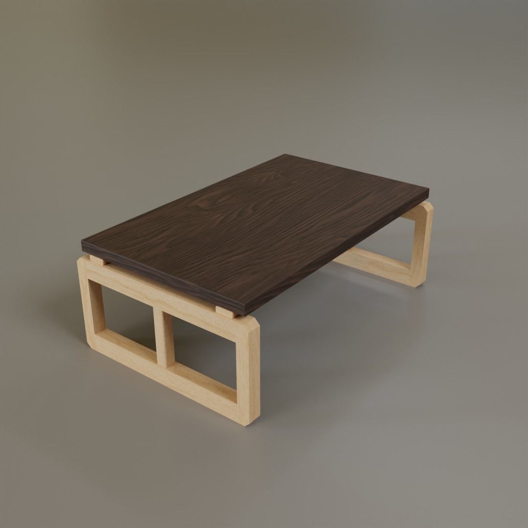 Low Coffee Table Low-poly 3D model_25