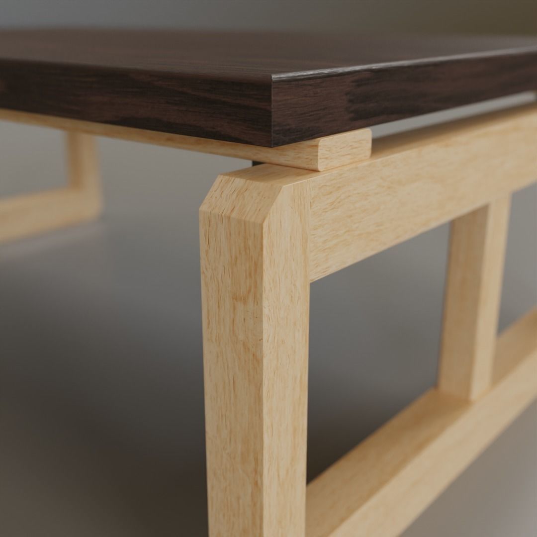 Low Coffee Table Low-poly 3D model_3