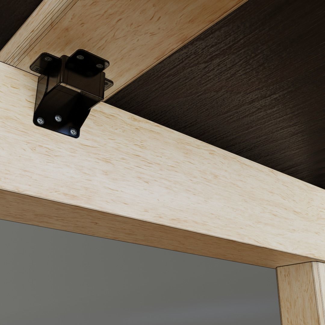 Low Coffee Table Low-poly 3D model_9