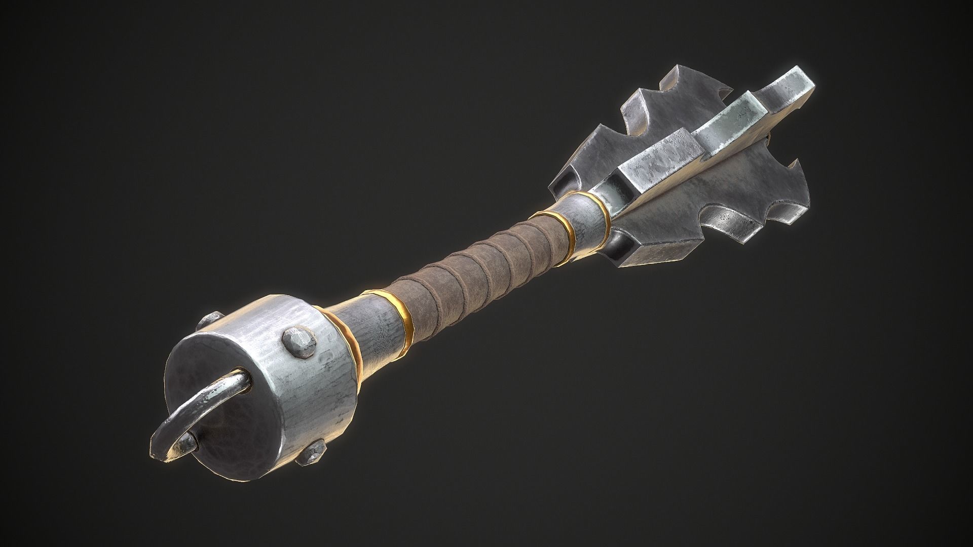 Mace 16 Low-poly 3D model_7