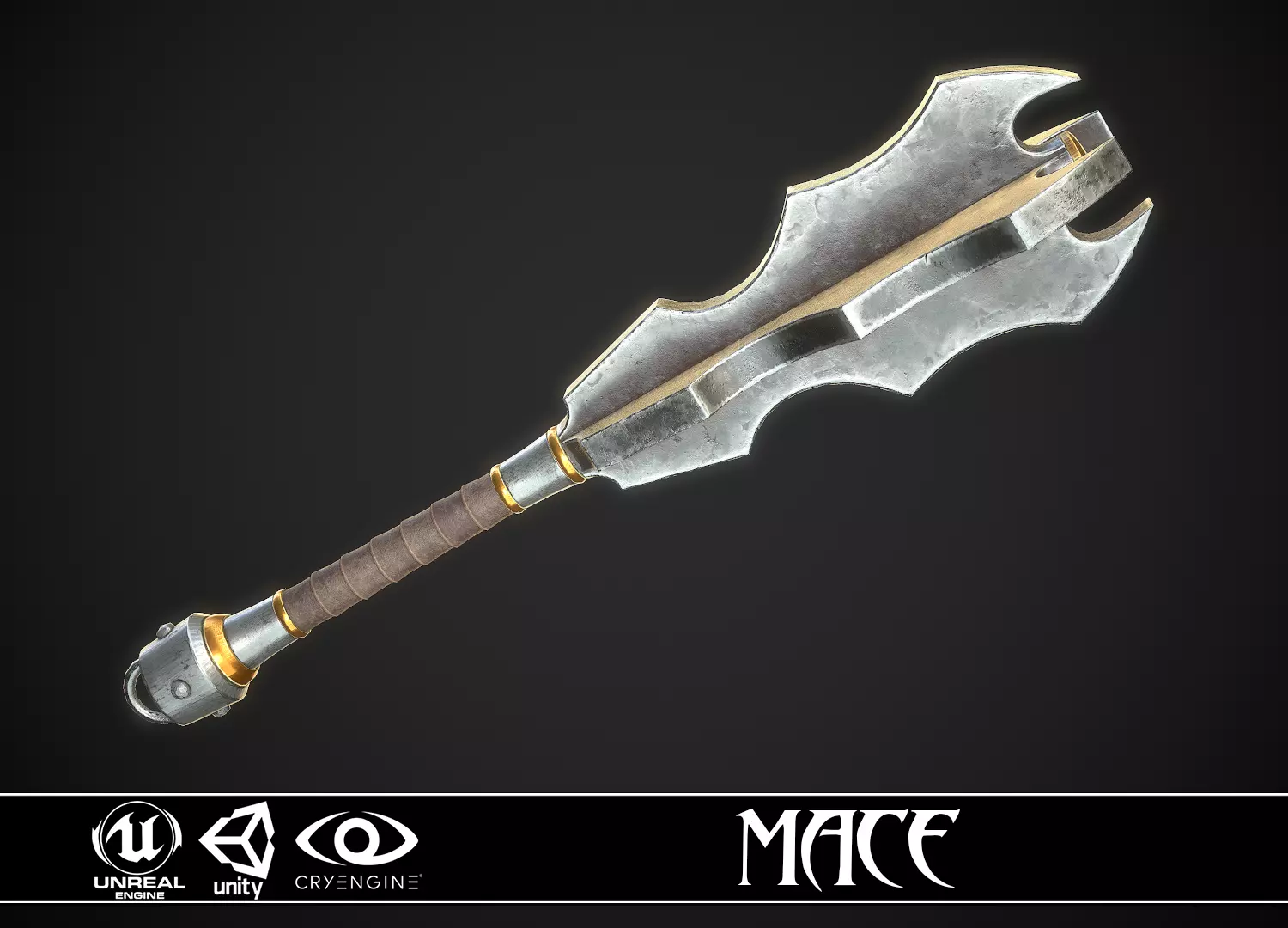 Mace 16 Low-poly 3D model_0