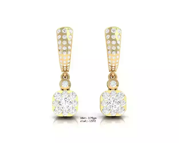 Women earrings 3dm render detail