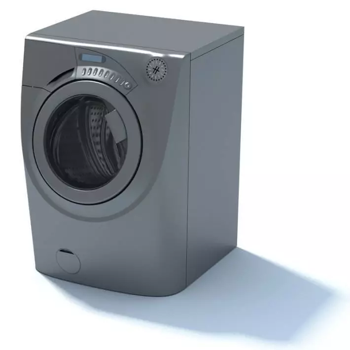Grey Washing Machine 3D model_0