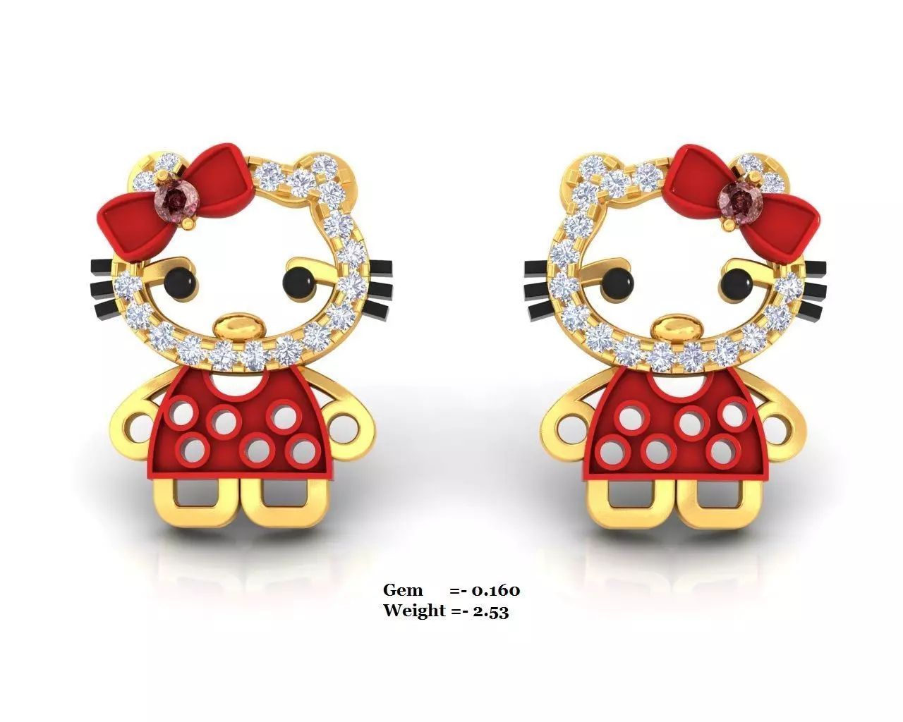 Girls earrings 3dm render detail 3D print model