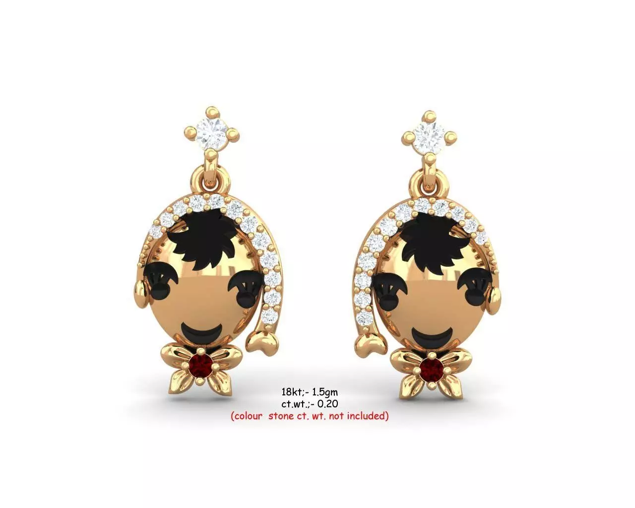 Cartoon babies earrings 3dm render detail 3D print model