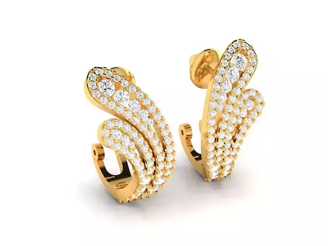 Women earrings 3dm render detail