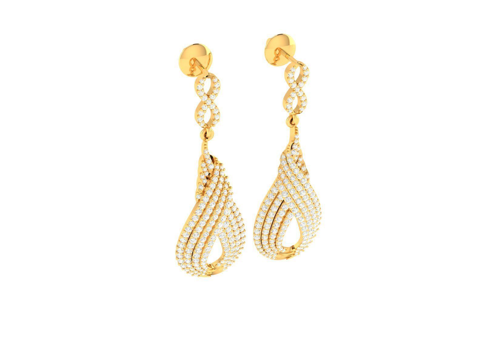 Women earrings 3dm render detail 3D print model_4