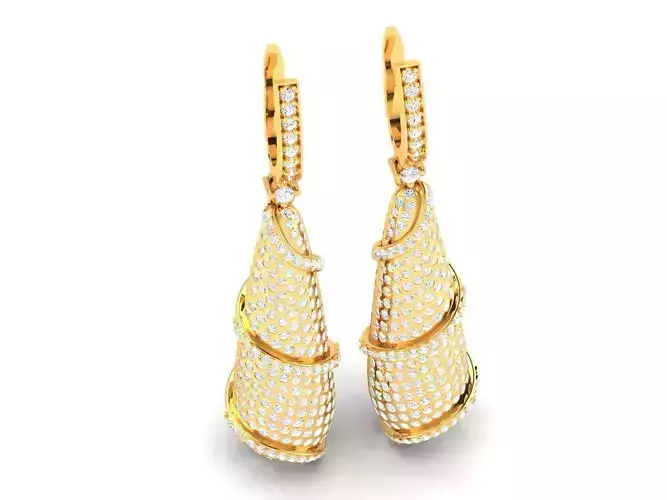 Women earrings 3dm render detail 3D print model