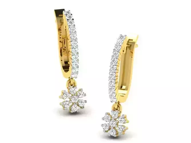 Women earrings 3dm render detail