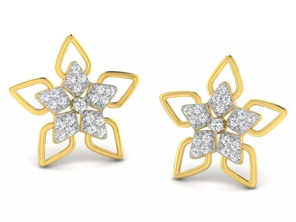 Women flower earrings 3dm render detail 3D print model