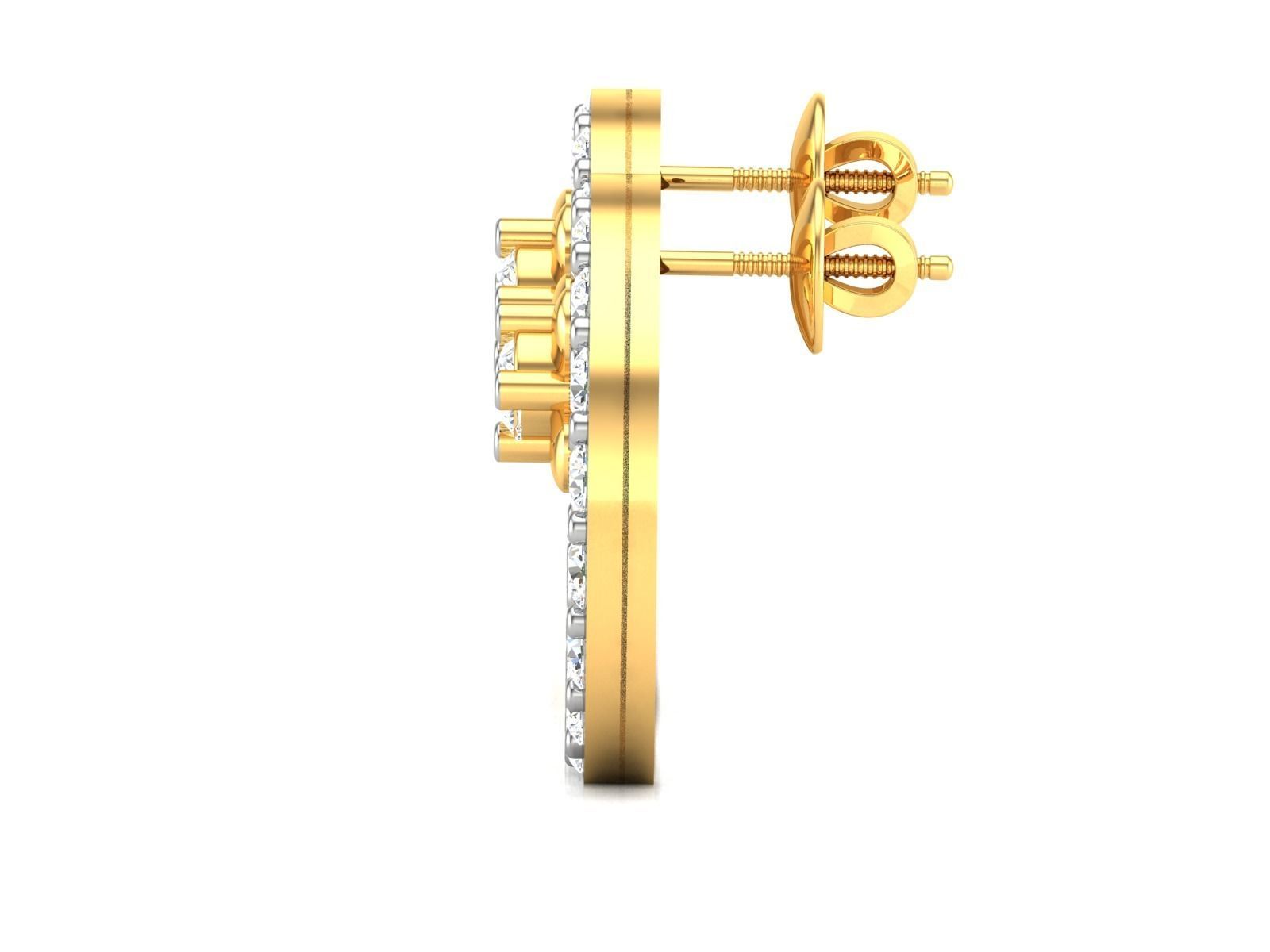 Women round earrings 3dm render detail 3D print model_5