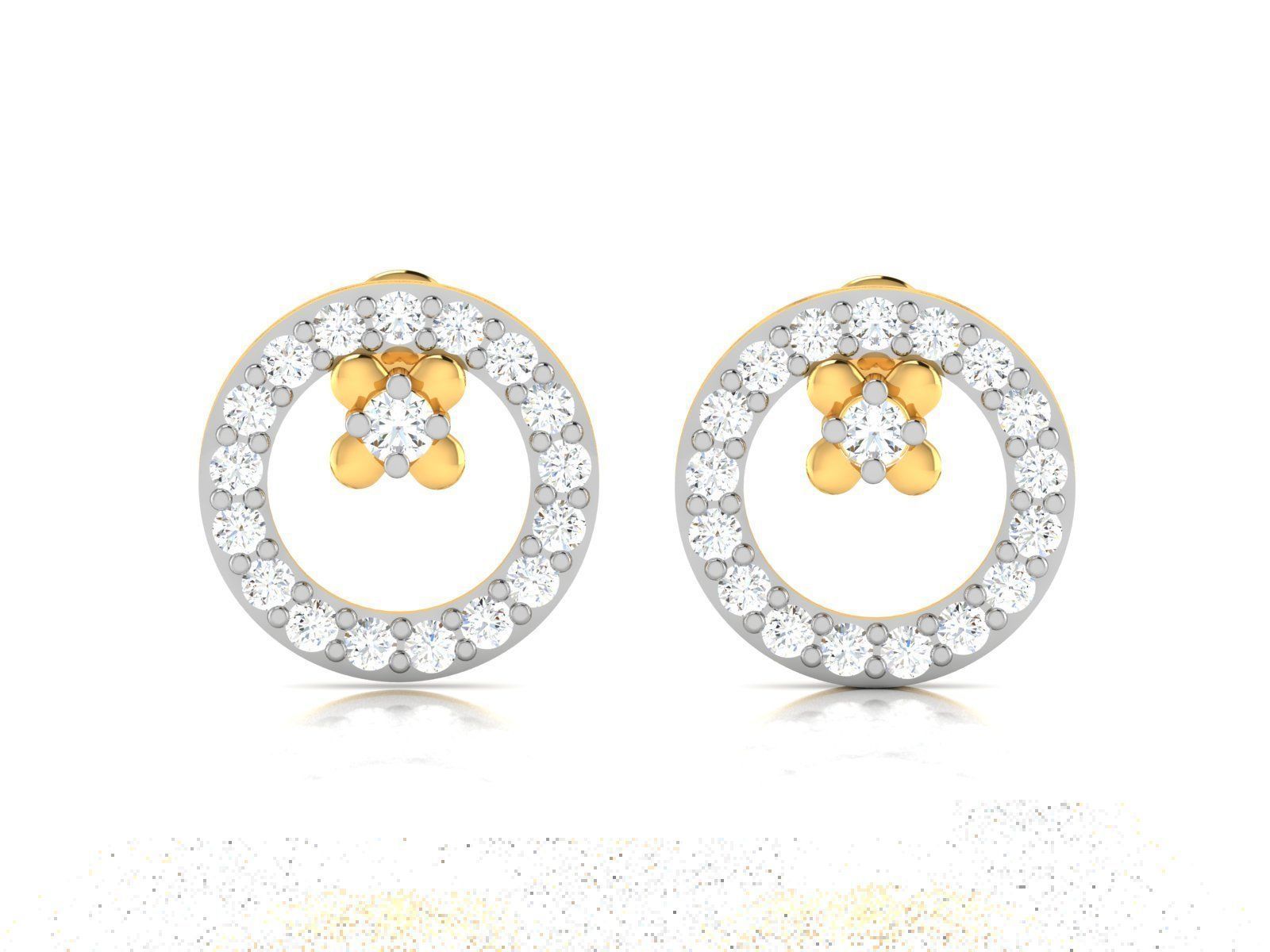 Women round earrings 3dm render detail 3D print model_3