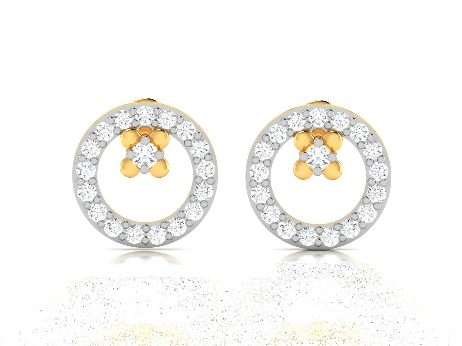 Women round earrings 3dm render detail 3D print model_4