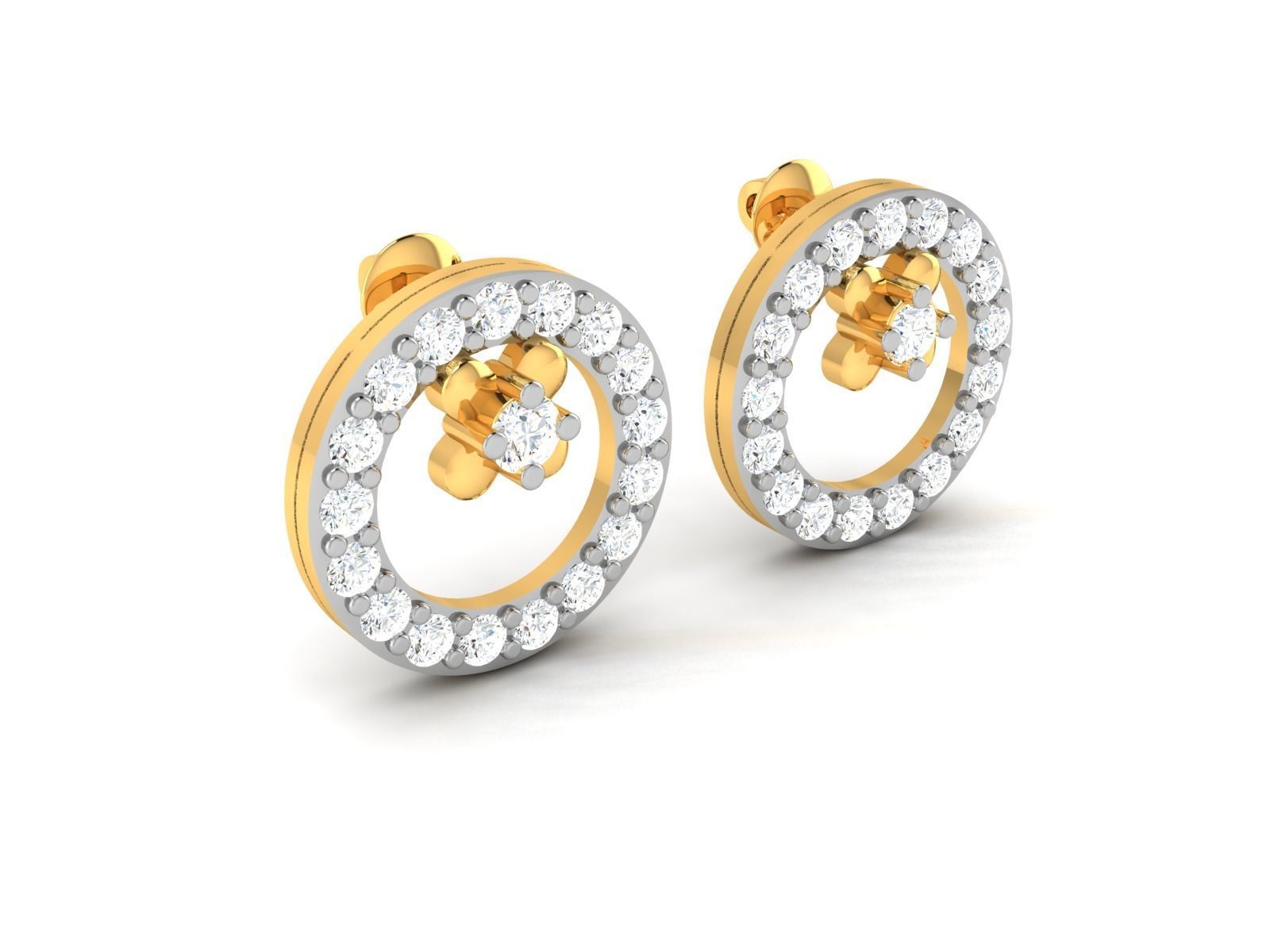 Women round earrings 3dm render detail 3D print model_2