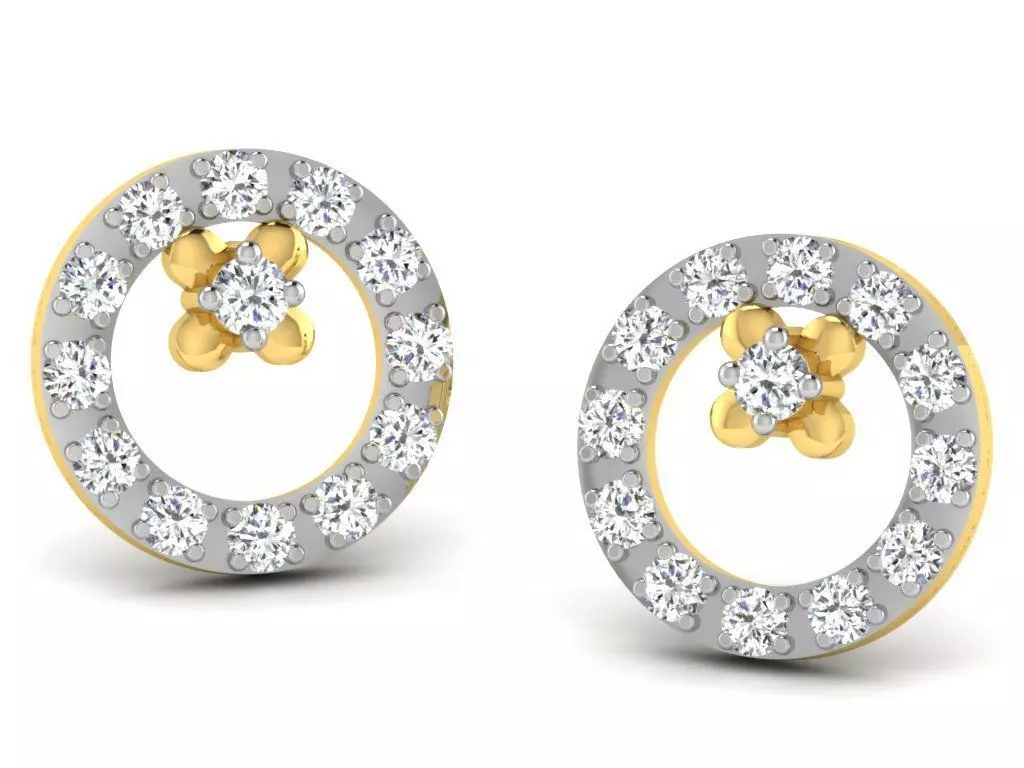 Women round earrings 3dm render detail 3D print model_0