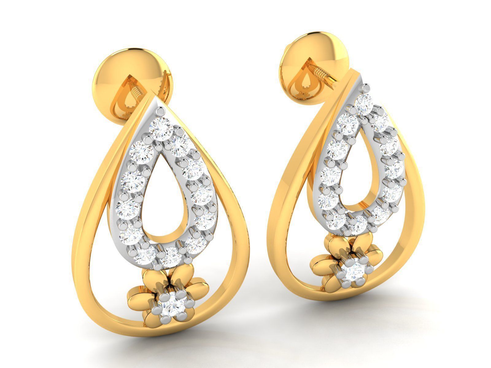 Women earrings 3dm render detail 3D print model_2