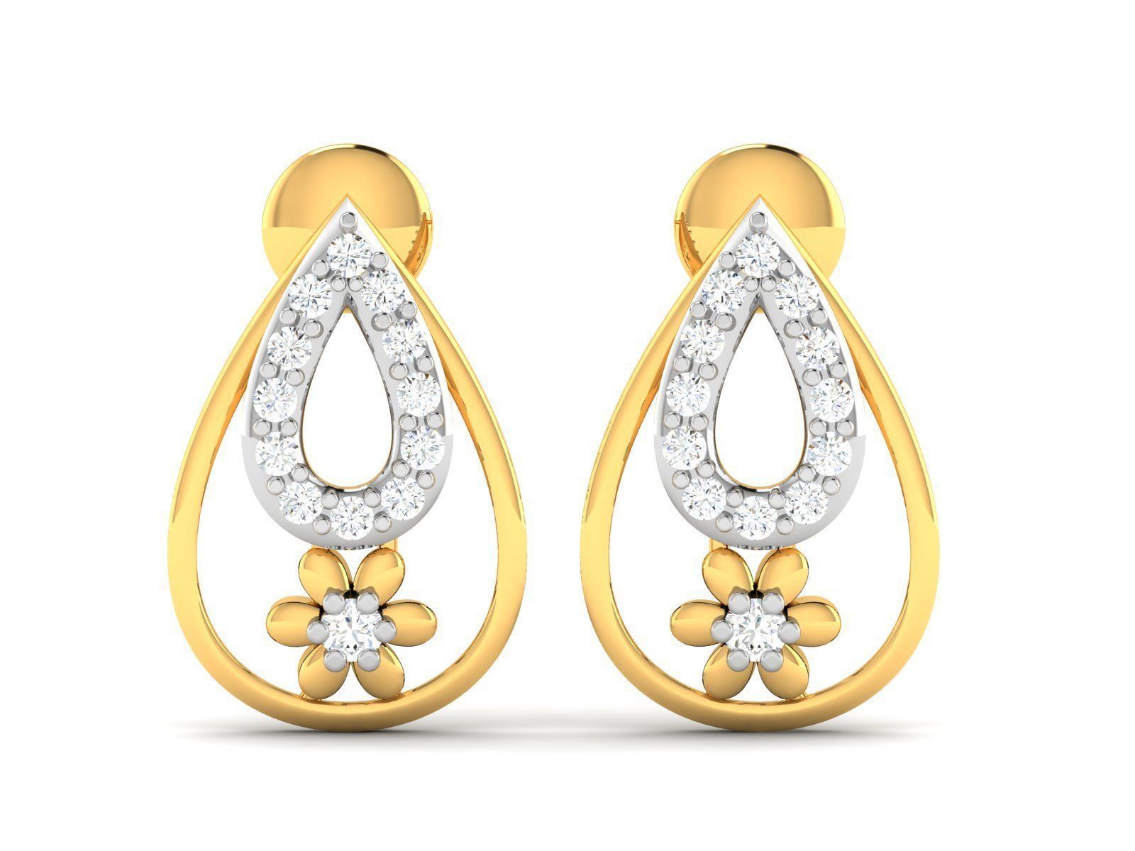 Women earrings 3dm render detail 3D print model_4