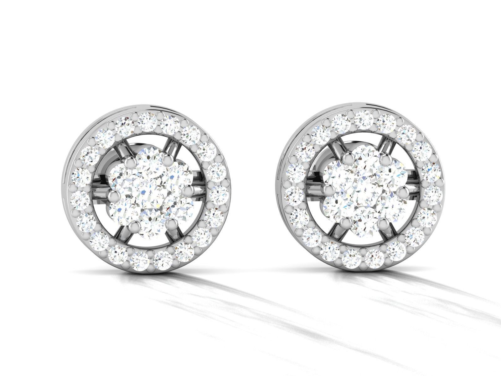 Women round earrings 3dm render detail 3D print model_4